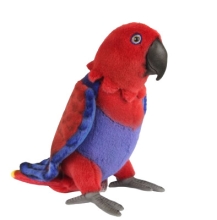 Plush Toy Posing Parrot green-red (female), L. 32cm, HANSA (8383)