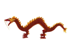 Plush Toy Dragon red without horns, L. 60cm, HANSA (8526)
