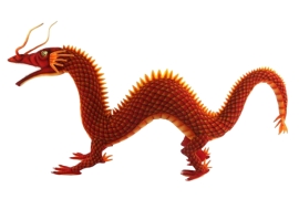 Plush Toy Dragon red without horns, L. 145 cm, HANSA (8530)