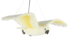 Plush Toy Crested cockatoo, flying, W. 73cm, HANSA (8534)