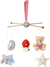Подвесной мобиль Тедди с грибочком, звездочкой и зверюшками, серия Baby Charm, Die Spiegelburg (68733)