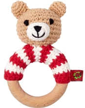 Knitted teddy ring rattle, Baby Charm series, Die Spiegelburg (68771)