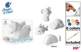 Sandbox Piggy bank for painting, ceramic, Madrid Papel (35918)