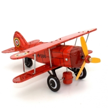 Червоний літак 20 см з ключем - Вінтажна іграшка - колекційний подарунок, Bass&Bass | B85456