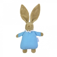 Plush toy Rabbit Angel Dudu with rattle 20cm, sky blue, Trousselier | V634166