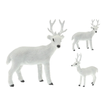 Декоративный Олень Новогодний, стоящий 26см белый в ассортименте, Koopman (33384)