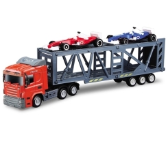 Car model Truck with trailer and 2 cars 1:64, Mondo (54056)