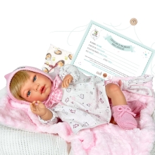 Reborn doll in pink clothes, 40 cm, Nines d`Onil (0232)