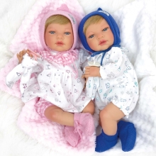 Reborn doll in blue clothes, 40 cm, Nines d`Onil (0233)