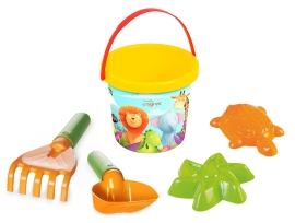 Игрушка Набор для песка Зверюшки 5 эл. с термонаклейкой (99239)