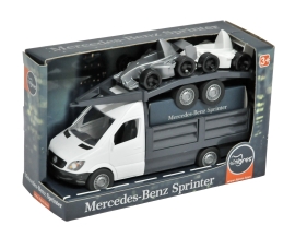 Игрушка Автомобиль Mercedes-Benz Sprinter бортовой с лафетом (белый),Tigres (96702)