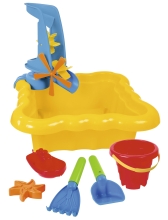 Sandbox Toys Set for sand and water with a grinder 7 el. (yellow) (96986)