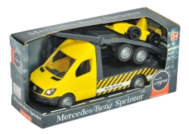 Игрушка Автомобиль Mercedes-Benz Sprinter эвакуатор с лафетом (желтый),Tigres (97419)