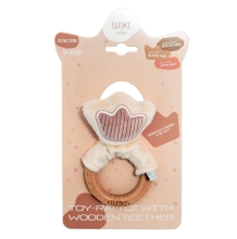 Rattles Toy - rattle with a wooden rodent crown, ELFIKI (05521)