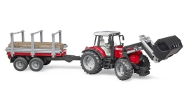 Toy car - Massey Ferguson tractor with trailer, Bruder (20460)