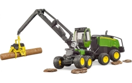 Toy set. John Deere 1270G harvester with 1 log, Bruder (21351)