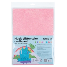 Colored cardboard with magic glitter (8 sheets/8 pcs),A4, Kite (98276)