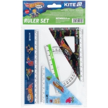 Set: 15 cm ruler, 2 squares, protractor, with HW print, Kite (27706)