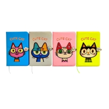 Magnetic notebook A5 14x21 cm, 80 sheets, PU Cute cat, Malevaro (63883)