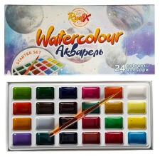 Набор акварельных красок, Starter Set, 24 цвета, блистер, с кистью, RUDIX, Gamma (20072)