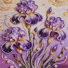 Do It Yourself Painting with pearls Strateg Irises in the dew 30x30 (ZZH3030-3)