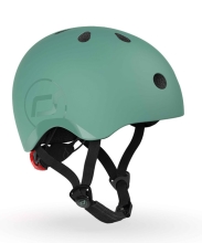 Шолом захисний дитячий Scoot and Ride, сіро-зелений, з ліхтариком, 51-53см (SR-190605-FOREST)