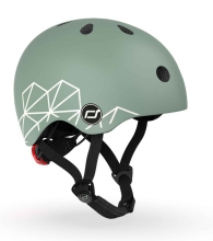 Шолом захисний дитячий Scoot and Ride, зелений, з ліхтариком, 45-51см (SR-181206-GREENLINES)