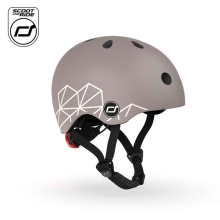 Шолом захисний дитячий Scoot and Ride, коричневий, з ліхтариком, 45-51см (SR-181206-BROWNLINES)