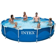 Бассейн каркасный Metal Frame Pool круглый (6+ лет), с фильтр-насосом 2006 л/час, Intex (28212)