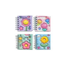 3D notebook on spring 100x95 mm, 100 sheets. Flowers, Malevaro (67040)