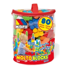 Kids designer with large parts Blocks (80 pcs) in a bag, red, Molto (12461)