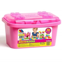 Constructor with large details in a box Blocks (35 pcs) pink, Molto (16466)