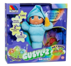 Gusyluz Arcoiris soft interactive nightlight toy, blue, Molto (26530)