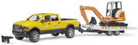 Набір іграшковий. Автомобіль RAM з причепом-лафетою та міні-екскаватором, Bruder (25465)