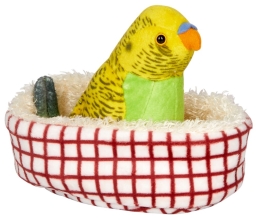 Мяка іграшка хвилястий папуга Паула у кошику Funny Animal Parade, Spiegelburg (23005)