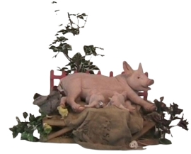 Анимированная игрушка Свинья с поросятами, Hansa (03322)