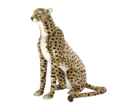 Plush toy Jacquard cheetah, sitting length 110 cm, Hansa (65436)