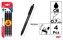 Ручка кулькова масляна набір 4шт(чорний), Madrid Papel (20143)