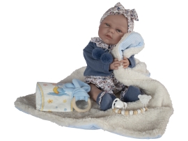Кукла в синей одежде, 45см, Munecas De Cuna (41768)