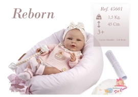 Кукла Reborn розовая одежда, 45см, Munecas De Cuna (42246)