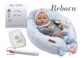 Кукла Reborn голубая одежда, 45см, Munecas De Cuna (42253)