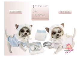 Щенок Чихуахуа в голубом, 22см, Munecas De Cuna (42437)