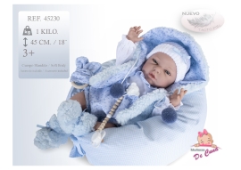 Кукла в голубом комбинезоне, 45см, Munecas De Cuna (43250)