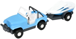 Авто-джип с лодкой на планшетке, Tigres (99024)