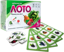 Лото 30366 (укр) Фрукты и овощи в кор-ке 17,5-11,8-5,6 см, Стратег (62029)