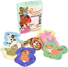 Настольная игра Strateg Веселые шнурочки животные на украинском языке (30522),Стратег (21722)