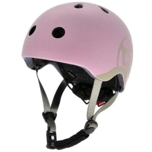 Entertainment Protective helmet for children Scoot and Ride, pastel pink, with flashlight, 45-51cm, Globber (63237)