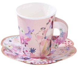 Talking Tables Blossom Girls Cup and Saucer Set, 12 sets, England