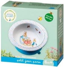 Petit Jour Paris™ Миска с фиксирующей присоской Кролик Питер, голубой