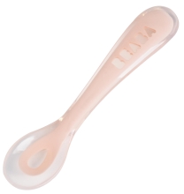 Beaba® | Силиконовая эргономичная ложка 2й возр. розовый, Франция [913425]